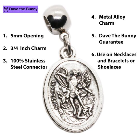 St Michael Charm - Guardian Angel St Michael Pendant - Picture 2 of 7